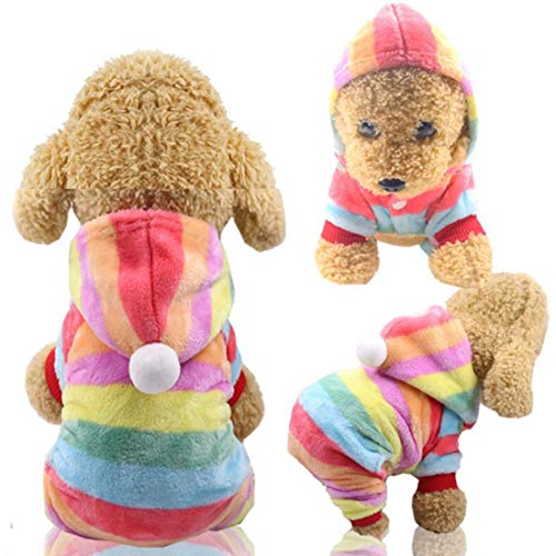 ZSWQ Suéter Del Perro Del Gato Del Animal Doméstico Sueter Para Mascota Gato o Perro Mascota Cachorro Gato Abrigo Cálido Suéteres De Invierno Para Adecuado Para Perros Pequeños y Medianos(m Arco Iris)