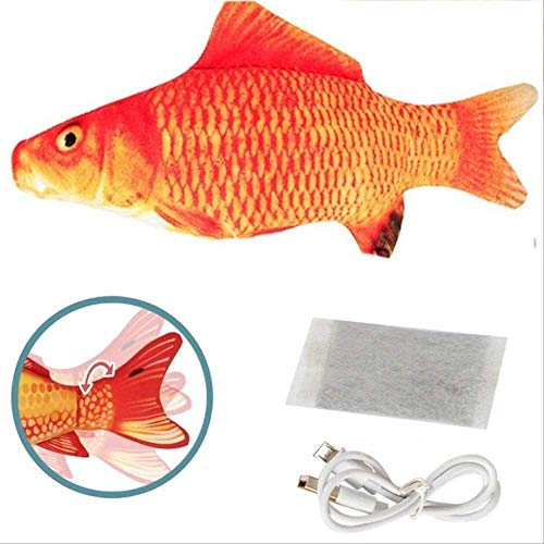 ZT Gato pez de juguete USB electrónica animal doméstico del gato de juguete eléctrico de carga de simulación Fish Juguetes for el perro de mascar Gato que juega Suministros morder 2020 con cable30cm U