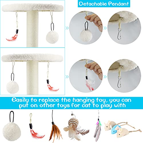 Zubita Árbol para Gatos, Grande Rascador de Gatos Árbol Rascador Torre de Escalada árbol para Gatos Juguetes de Sisal Natural para Gatos de Interior Que Juegan, se Relajan y Duermen