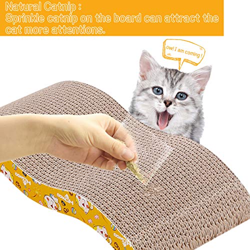 Zubita - Rascador para gatos, 2 en 1, alfombrilla rascadora para gatos, resistente, disponible en ambos lados, cartulina con hierba gatera para que los gatos arañen y se relajen