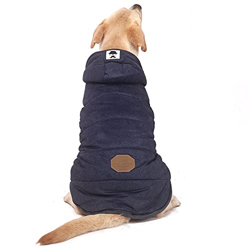 ZUNEA Abrigos Chaquetas para Perros Invierno Cálido Chaleco Ropa Forro Polar Sudaderas con Capucha Resistente al Viento Mascota Cachorro Chihuahua Ropa para Perro Pequeño Mediano Grande Azul 6XL