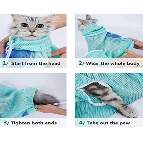 Zuzer 2Pack Bolsa de Baño para Gatos,Bolsa de Baño Gato Bolsa Mascotas Cat Grooming Bag para el Baño de Recortes de Uñas de Mascotas