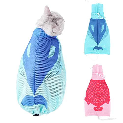 Zuzer 2Pack Bolsa de Baño para Gatos,Bolsa de Baño Gato Bolsa Mascotas Cat Grooming Bag para el Baño de Recortes de Uñas de Mascotas
