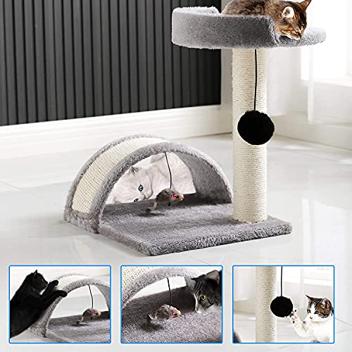 zxb-shop Tabla de rascar para Gatos Árbol de Gato rasguño Post rasguño Torre Condominio Muebles árboles Pequeño árbol de Gato con Plataforma Grande para Gatito Gris Postes rascadores para Gatos
