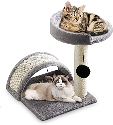 zxb-shop Tabla de rascar para Gatos Árbol de Gato rasguño Post rasguño Torre Condominio Muebles árboles Pequeño árbol de Gato con Plataforma Grande para Gatito Gris Postes rascadores para Gatos