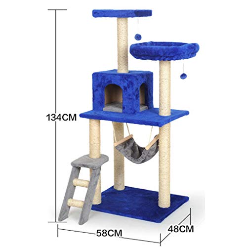 zxb-shop Tabla de rascar para Gatos Gato de Lujo del árbol de Scratch Mensaje Escalada Torre Juego Marco Fuentes del Gato del Gato Exquisito Hemming Columpio Postes rascadores para Gatos