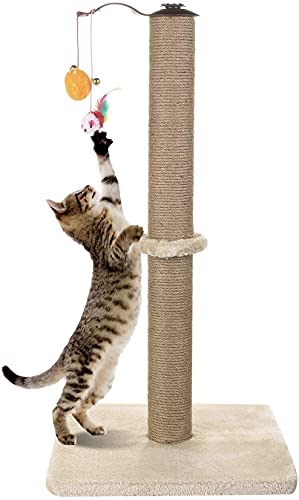 zxb-shop Tabla de rascar para Gatos Gato rasguño Poste, raspador de Garra de Gato Giratorio de 360 ​​Grados con Pelota Colgante, Muebles de Gato, Peluche Suave Suave Postes rascadores para Gatos