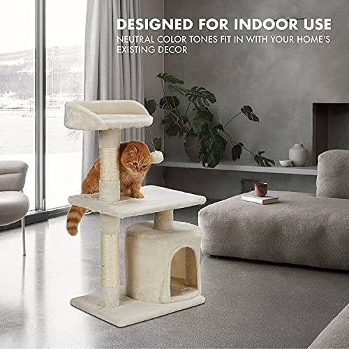 zxb-shop Tabla de rascar para Gatos Level Cat Tree Condominio con Sisal Rasguño Posts, Perches, Casas, Hamaca y Cestas, Muebles de Torre de Gato Postes rascadores para Gatos