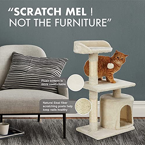 zxb-shop Tabla de rascar para Gatos Level Cat Tree Condominio con Sisal Rasguño Posts, Perches, Casas, Hamaca y Cestas, Muebles de Torre de Gato Postes rascadores para Gatos