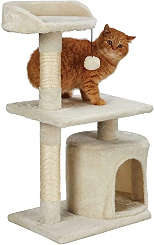 zxb-shop Tabla de rascar para Gatos Level Cat Tree Condominio con Sisal Rasguño Posts, Perches, Casas, Hamaca y Cestas, Muebles de Torre de Gato Postes rascadores para Gatos