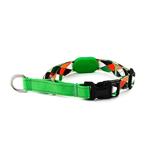 ZXFMT Gargantilla de nailon suave para entrenamiento de perro, a cuadros martingala, resistente deslizamiento, cadenas reflectantes para perros pequeños y grandes, Pop art; L 44 – 62 cm cuello; China.