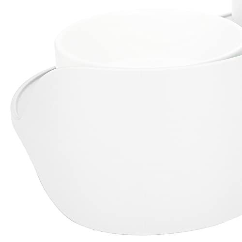 01 Cuenco de cerámica para Gatos, Nueva Porcelana de Hueso y Cuenco Doble de plástico para Mascotas portátil para Gatitos para Perros pequeños(White)