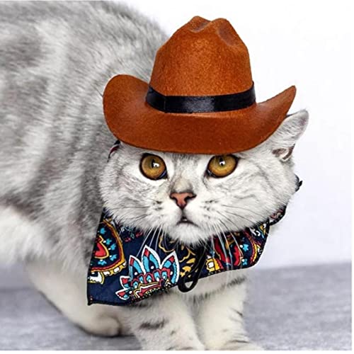 1 Unid Hombre Petría Difícil para Dog Cat Cat Westero Cowboy Hat Photo Propo Univer Universal Dog ??capor para Fiesta Salida