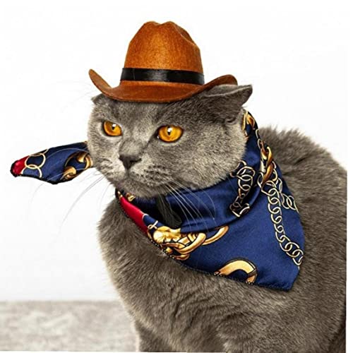 1 Unid Hombre Petría Difícil para Dog Cat Cat Westero Cowboy Hat Photo Propo Univer Universal Dog ??capor para Fiesta Salida