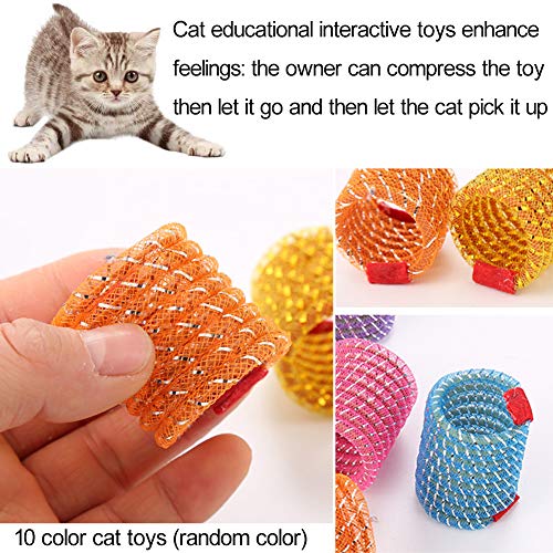 10 pcs Juguete Colorido del Gato Primavera Muelles en Espiral de Plástico para Gato Gatito Mascotas Novedad Regalo