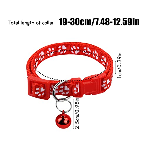 10 Piezas Collar Gatos, Collar Gato con Campana Hebilla de Seguridad, Collar Gatos Ajustable, Collar de Gato Personalizado, Collar para Gato de Nailon, Collares para Perros, 18-32cm