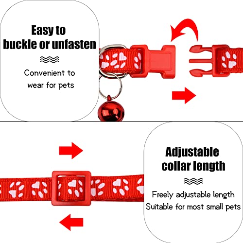 10 Piezas Collar Gatos, Collar Gato con Campana Hebilla de Seguridad, Collar Gatos Ajustable, Collar de Gato Personalizado, Collar para Gato de Nailon, Collares para Perros, 18-32cm