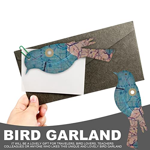 10 piezas de recortes de pájaros, colgantes de ventana de pájaros, decoración de colgantes de pájaros de papel multicolor, decoración de adornos de pájaros cortados por el Atlas de la vendimia, colgan
