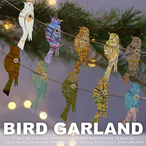10 piezas de recortes de pájaros, colgantes de ventana de pájaros, decoración de colgantes de pájaros de papel multicolor, decoración de adornos de pájaros cortados por el Atlas de la vendimia, colgan