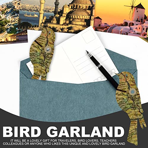 10 piezas de recortes de pájaros, colgantes de ventana de pájaros, decoración de colgantes de pájaros de papel multicolor, decoración de adornos de pájaros cortados por el Atlas de la vendimia, colgan