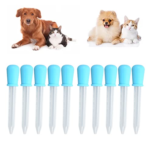 10 Uds Gotero Líquido para Mascotas, Medicina de Silicona, Cuentagotas para Ojos, Tirador de Píldoras para Mascotas, Dispensador de Jeringa para Alimentador de Píldoras para Mascotas, Herramientas Dis