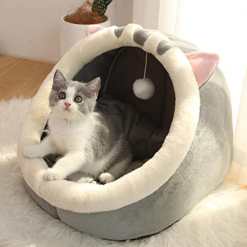 100% Algodón Casa Castillo Colgante Juguete Cálido Cesta para Mascotas Cojín Acogedor Gatito Tumbona Tienda de campaña para gatos Tienda de campaña para perros pequeños - British Shorthair, S (31X30