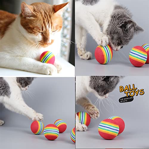 12 Piezas Bola de Gato Mascotas, 3.5cm Gatitos Perros Juguete Colorido Bola Doméstico Pelotas Espuma ,Animal Juego Entrenamiento Interactivo Bola