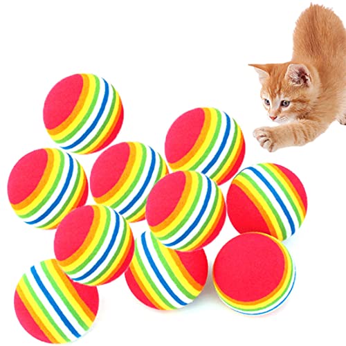 12 Piezas Bola de Gato Mascotas, 3.5cm Gatitos Perros Juguete Colorido Bola Doméstico Pelotas Espuma ,Animal Juego Entrenamiento Interactivo Bola