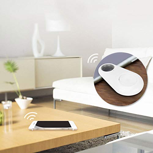 143 Localizador antipérdida de Mascotas, Dispositivo de Seguimiento de Monitor Bluetooth para Perros y Gatos al Aire Libre, para Selfies de Mascotas, localización, búsqueda de Cosas(Blanco)