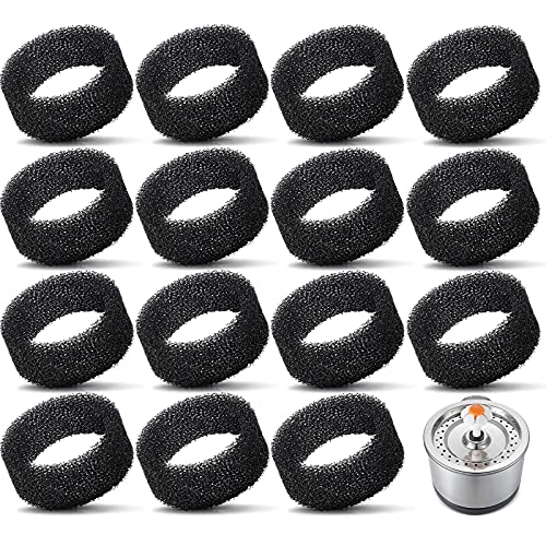 16 Filtros de Espuma de Fuente de Mascotas Filtro de Espuma Negro de Esponja Redonda Filtro de Repuesto de Fuente de Gato Mascota para Fuente de Acero Inoxidable de Gatos de 2,5 L/ 84 oz