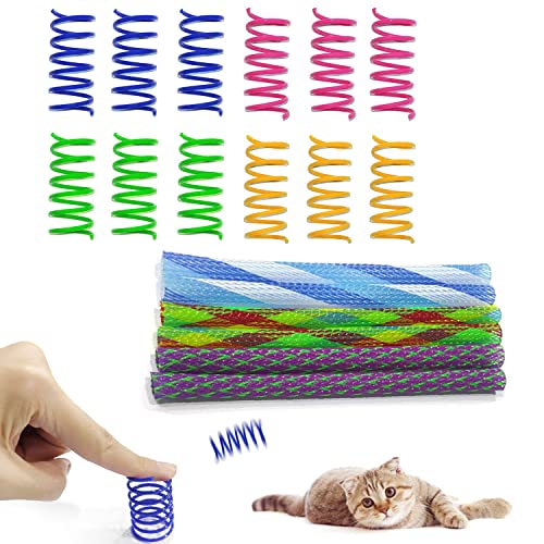18 Coloridos Juguetes de Primavera para Gatos, Juguetes interactivos para Mascotas, Matar el Tiempo, Entrenar con Saltos, Mantenerse Saludable