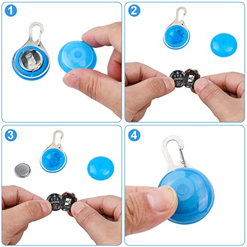 2 Collar LED Perro, Luz Collar Luminoso Perro, Pet Cat Dog Collar Light Luces de Seguridad Luminoso Impermeable para Mascotas por Caminar por la Noche con 3 modos intermitentes, Azul