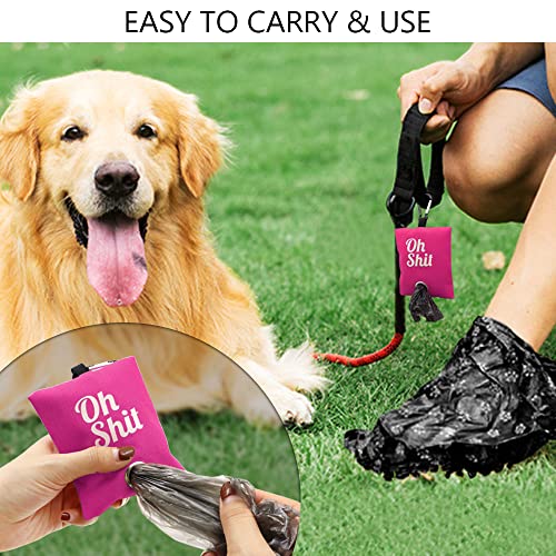 2 Colores Dispensador de Bolsas de Basura para Mascotas, Soporte Portátil para Bolsa de Caca para Perros, Contenedor de Bolsas de Basura para Perros con Clip de Metal (Rosa, Rojo Rosa)