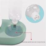 2 en 1 dispensador automático de agua para gatos y cuenco de comida, cuencos inclinados para cachorros y gatos con soporte, cuencos para alimentos para perros pequeños gatitos