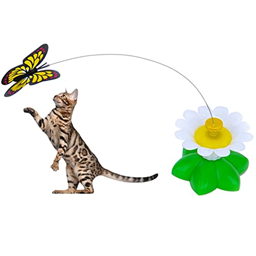 2 juguetes para gatos Befitery eléctricos giratorios, mariposa voladora, pájaro, juguete interactivo, divertido juguete para gatos y gatitos (mariposa)