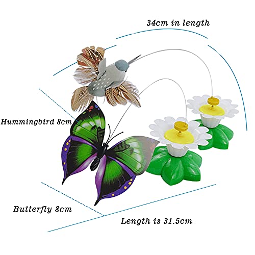 2 juguetes para gatos Befitery eléctricos giratorios, mariposa voladora, pájaro, juguete interactivo, divertido juguete para gatos y gatitos (mariposa)
