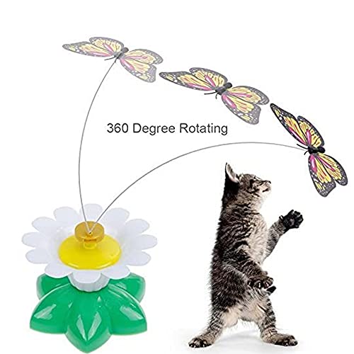 2 juguetes para gatos Befitery eléctricos giratorios, mariposa voladora, pájaro, juguete interactivo, divertido juguete para gatos y gatitos (mariposa)
