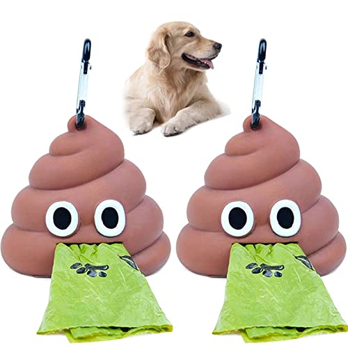 2 Pcs Dispensador de Bolsas de Excremento ,Dispensador Bolsas Cacas Perro ,con Mosquetón ,Para Mascotas Bote De Basura Portátil Para Arena De Mascotas y Excrementos De Perros