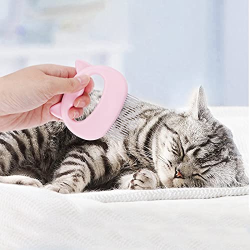 2 Pcs Peine para Masajes para Gatos,Cepillo de Aseo para Gatos y Perros, Peine para Mascotas para Masaje Relajante,for Depilación y Limpieza, Peinado, Cepillo del Gato (rosa/azul)