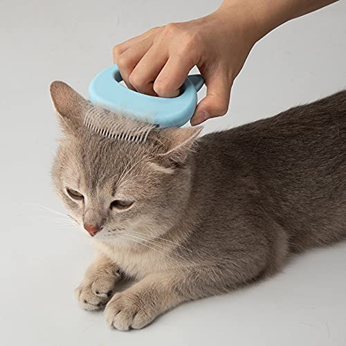2 Pcs Peine para Masajes para Gatos,Cepillo de Aseo para Gatos y Perros, Peine para Mascotas para Masaje Relajante,for Depilación y Limpieza, Peinado, Cepillo del Gato (rosa/azul)