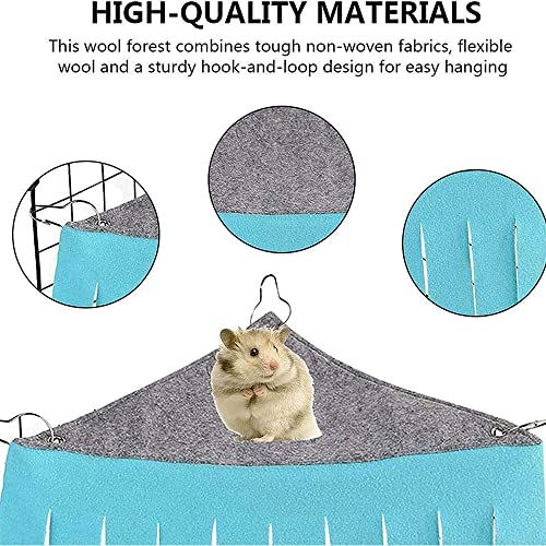 2 Piezas Animales Pequeños Casa Escondite, Escondite de Hamacas, Animales Pequeños Tienda de Campaña Hamaca, Hámster Tienda de Campaña Hamaca, con 3 Anzuelos, para Cuyes, Chinchillas (Rosa y Azul)