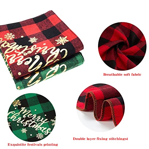 2 piezas Bandanas Navideñas Para Perros, Bufanda Clásica de Mascotas, Baberos Lavables de Perros Gatos, Ajustable Clásica de Cuadros Gatos Accesorios Disfraces Lavables para Navideñas Decoración