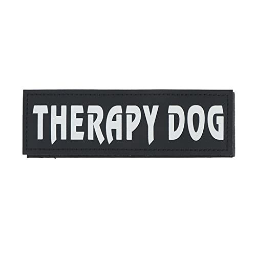 2 uds Etiqueta Adhesiva Personalizada ID Perro Correa para el Pecho Chaleco Collar Etiqueta Personalizada arnés para Mascotas Perro Nombre Etiqueta Parche, Perro de Terapia, 5*16cm