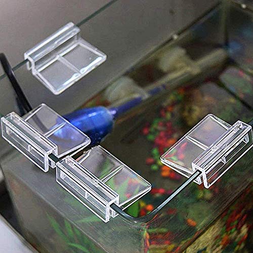 20 Piezas Soporte de Pecera Clips, Soporte de Cubierta para Acuario de Tanque de Peces,Soporte de Acrílico, Clips de Tapa Universal Multifuncionales,Adecuados para Vidrio de 5-6 mm, Transparente