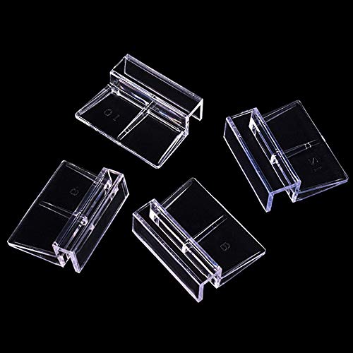 20 Piezas Soporte de Pecera Clips, Soporte de Cubierta para Acuario de Tanque de Peces,Soporte de Acrílico, Clips de Tapa Universal Multifuncionales,Adecuados para Vidrio de 5-6 mm, Transparente