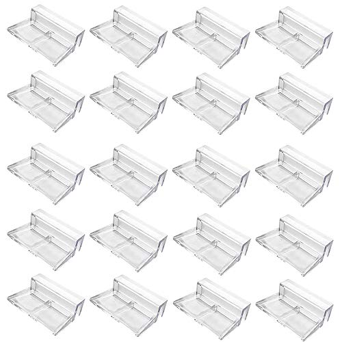 20 Piezas Soporte de Pecera Clips, Soporte de Cubierta para Acuario de Tanque de Peces,Soporte de Acrílico, Clips de Tapa Universal Multifuncionales,Adecuados para Vidrio de 5-6 mm, Transparente