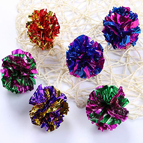 25 Piezas Papel Gato Bolas Arrugada Brillante Bolas Bolas De Juguete de Gato de Colores Pelotas de Juguete para Gatos de Colores para Gatos, Pelotas de Juguete Bolas para Gato Gatito Juguetes
