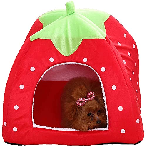 26cm Cama de Hámster, Nido de Mascotas Pequeñas, Casa de Invierno de Pequeño Animales, Suave Casa Mascotas Interior para Erizo, Conejillo Indias, Rata, Chinchilla, Ardilla, Lagarto, Gecko (Rojo, S)