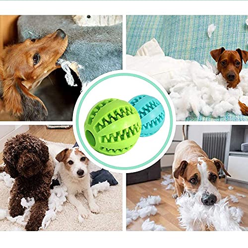 2PCS Bola Molar de Perro, Pelota de Juguete para Perros, Juguete de Bola para Perro Duradero, Juguetes Masticables para Perros, Pelotas de Comida para Goma, para Perros Gato Pequeños y Medianos