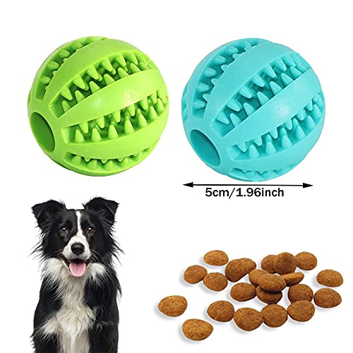 2PCS Bola Molar de Perro, Pelota de Juguete para Perros, Juguete de Bola para Perro Duradero, Juguetes Masticables para Perros, Pelotas de Comida para Goma, para Perros Gato Pequeños y Medianos